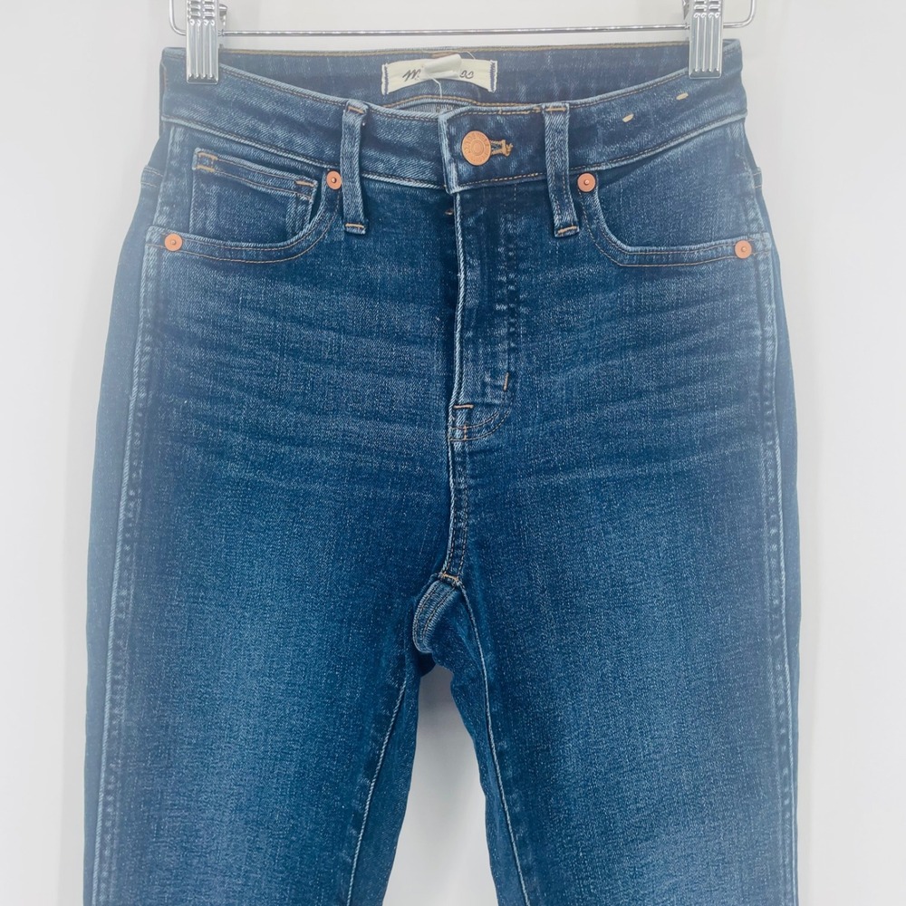 Madewell Curvy High Rise Skinny Jeans Dark Wash Size 23 Classic Rigid Denim - Picture 2 of 10